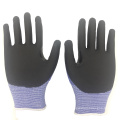 Cut Resistant Black Nitrile Coated Mechanics Work Gloves With Cut Level 5